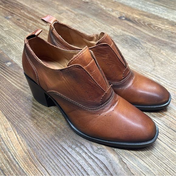 New ~ MIZ Mooz New York Jonnie Ankle Boots Brown Leather Sz EU39 ~ 8.5-9 - Picture 1 of 10